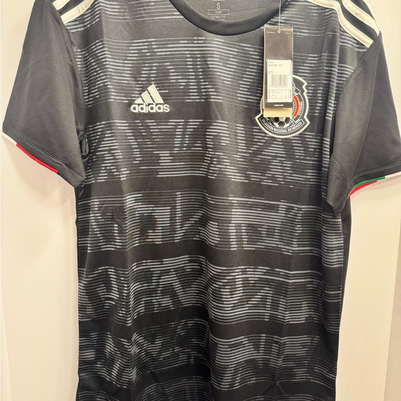 Adidas Black and White Striped Soccer Jersey MEXICO 2019 Size XXL - Picture 1 of 3